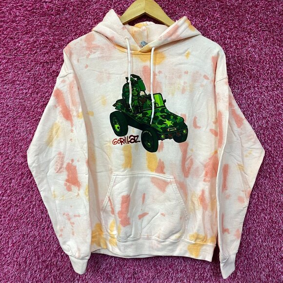 Gorillaz Self-Titled Album Cover Tie-Dye Hoodie Size Medium - Picture 1 of 4